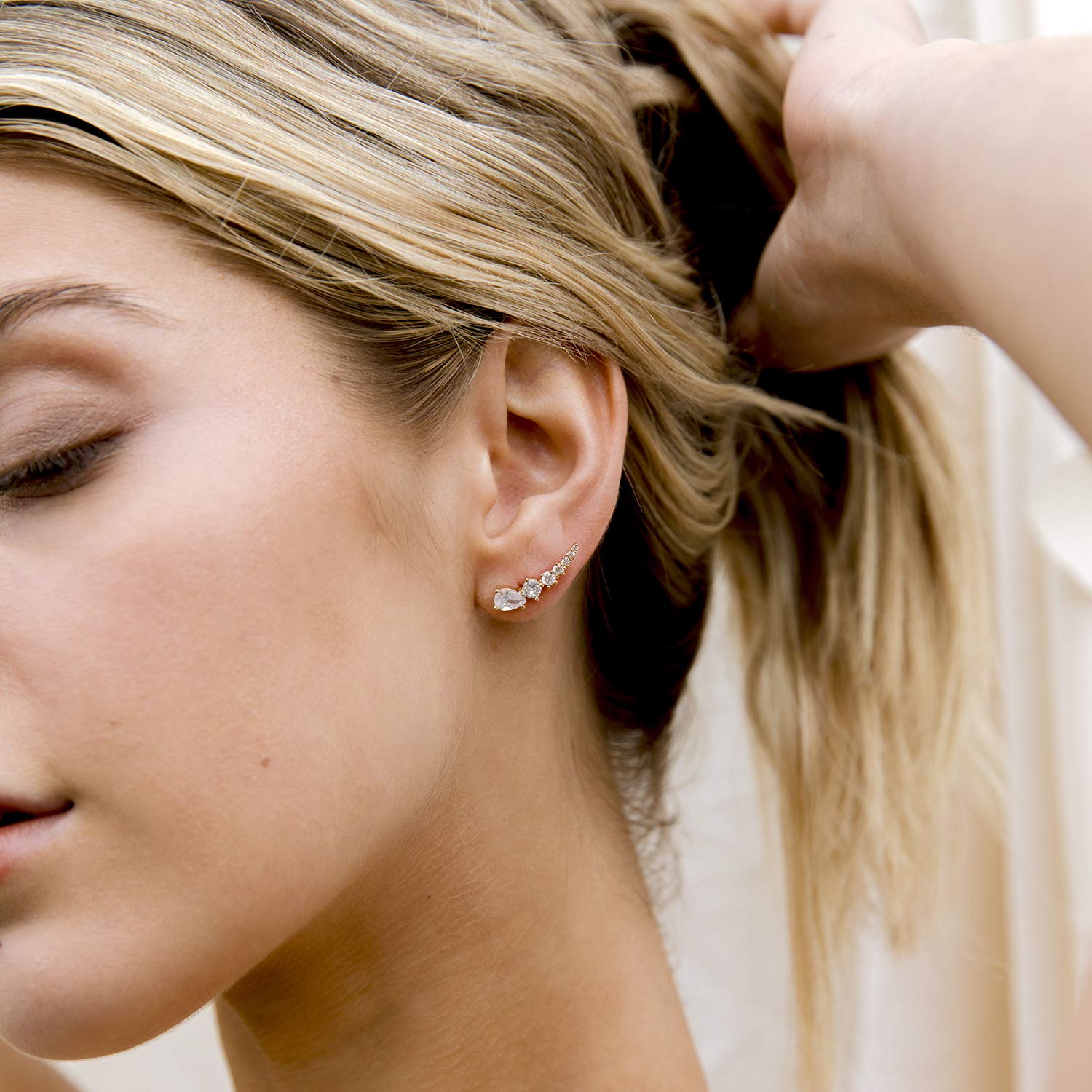 Cubic Zirconia Ear Climbers