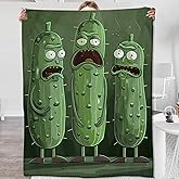 Pickle Blanket Pickle Gifts for Men Throw Blanket,Pickle Gifts Bedding Decor Funny Green Pickle Flannel Throw Blanket,Pickle Stuff Lightweight Warm Soft Blanket for Bed Sofa Office 60" x 50"
