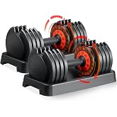 SKOK 25/55lbs Adjustable Dumbbells Set, Adjustable Weights Dumbbells Set