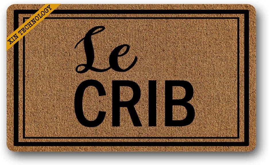 Artsbaba Doormat Le Crib Door Mat Rubber Non-Slip Entrance Rug Floor Mat Home Decor Indoor Mats 30 x 18 Inches