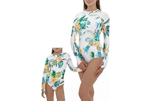 YOLIPULI Women and Girls Matching Swimsuit: Long Sleeve One Piece Rash Guard Bathing Suit UPF 50+ (Please Order Separately)