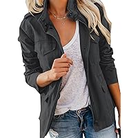 Amazon.com: Soulomelody Womens Military Anorak Jacket Zip Up Snap