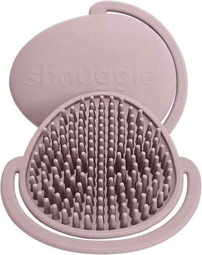 Shnuggle Cradle Cap Brush Soft Silicone Baby Scalp Brush Pink