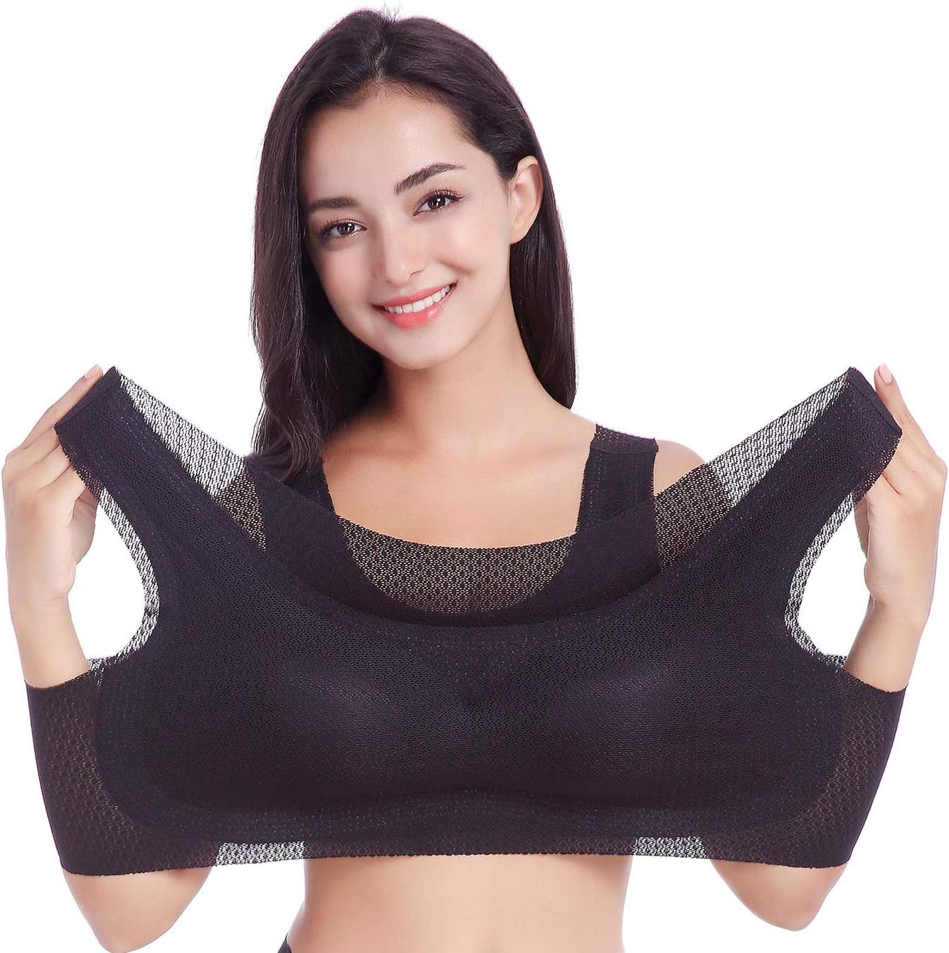 Women's Plus Size Stretch Sleep Bra Wirefree Seamless Soft Sport Bra A-D Cups