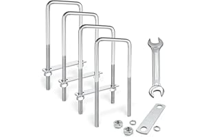SRZTXU 4 Sets M10 Square U-Bolts,u-Bolts 3 inch Wide,304 Stainless Steel Square u-Bolts,with Nuts,Bolt Plate and washers