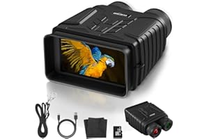 Hiacinto Night Vision Binoculars - 4.5'' Large Screen Night Vision Goggles for Adults, 4K Digital Infrared Night Vision, 32GB Memory Card for Photo and Video Storage, Suitable for Camping and Hunting