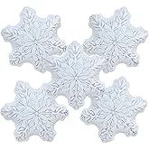 Iridescents Snowflake Foil Balloon Clear Rainbow Snowflake Mylar Balloon Princess Birthday Winter Merry Christmas Party Decoration (White)