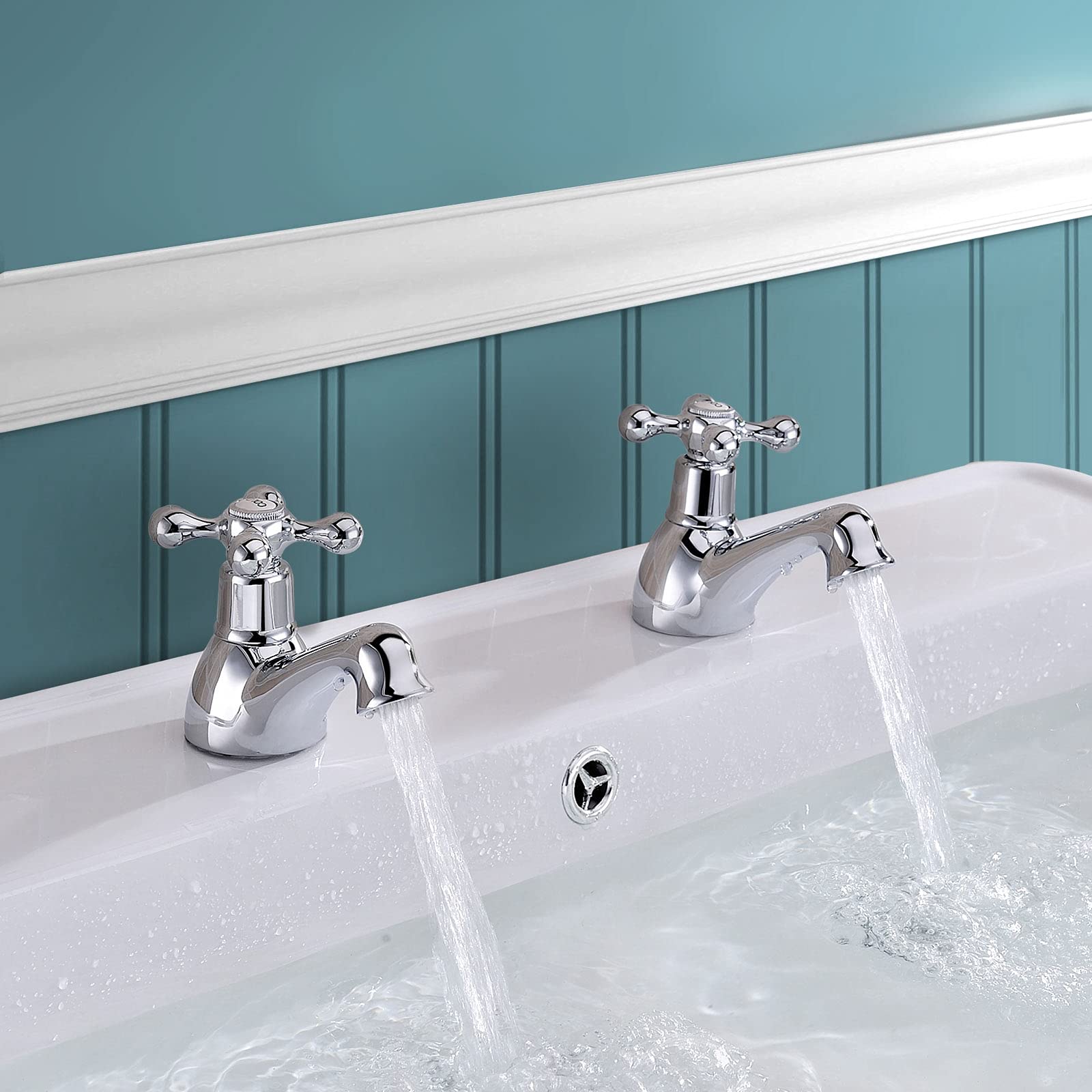Victorian Traditional Twin Hot and Cold Basin Taps