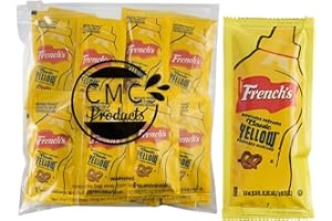 Gift Set: Mustard Packets (5.5g) – 25 Count with Spreader in Food-Safe Resealable Bag by CMC Products (approximately 25 packets)