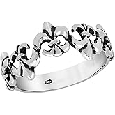 AeraVida Lily Flower Up Down Design Sterling Silver Ring | Classic Vintage Comfort Fit Silver Rings for Women | Promise Ring | Sizes 6-9