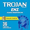 TROJAN ENZ Lubricated Condoms, Latex Condoms For Contraception and STI Protection, America’s Number One Condom, 36 Count Valu