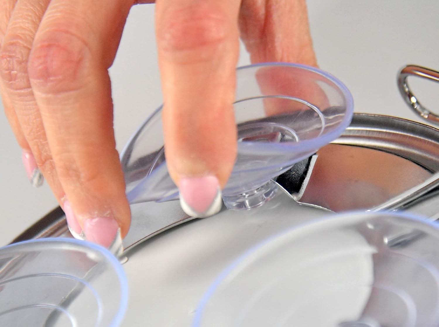 HOME-X Small Fogless Suction-Cup Mirror, Shower Mirror, Shaving Mirror with Razor Holder for Shower, 6 ½ " L x 6" W x 2 ½ " H, Chrome -