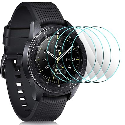 IVSO Samsung Galaxy Watch 2018 Screen Protector, [Scratch-Resistant] [No-Bubble ] 9H Hardness HD Clear Tempered Glass Screen Protector Samsung Galaxy ...