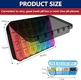 Doruimi Weekly Pill Box Organiser Small 7 Day 4 Times A Day 28 Compartments view 6