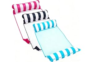 3 Pack XL Inflatable Pool Floaties for Adults, Water Floaties, 4-in-1 Multi-Portable Water Pool Float Hammock (Saddle, Lounge