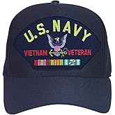 U.S. Navy Vietnam Veteran Cap with Logo and Ribbons Ball Cap. Made in USA