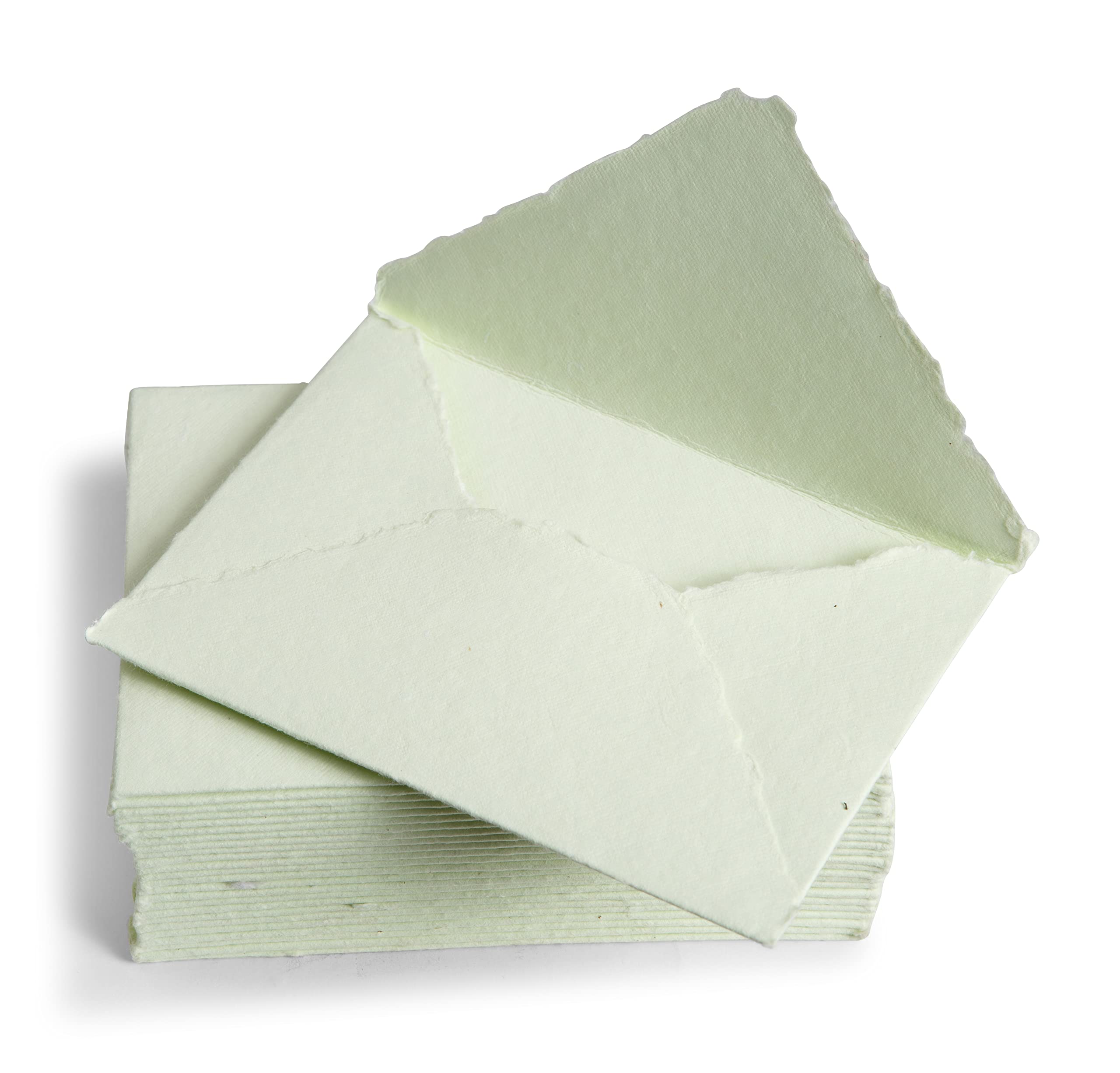 Wanderings Green Handmade Envelope - 13 x 18 cm - Pack of 25-250gsm - for Announcements Wedding Invitations Greeting Cards Crafts — image 1