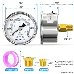 MEANLIN MEASURE 0~300Psi Dry Pressure Gauge