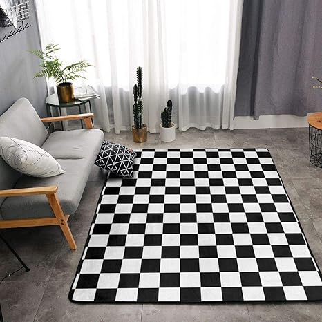 Race Waving Checkered Flag Kitchen Rugs Bedroom Livingroom Sitting Room Mat Floor Pad Rugs Shaggy Rugs Baby Children Play Blanket Toilet Bath Rug
