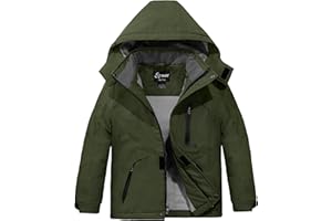 Spmor Boys Waterproof Ski Jacket Warm Coat Windproof Winter Snowboarding Jacket