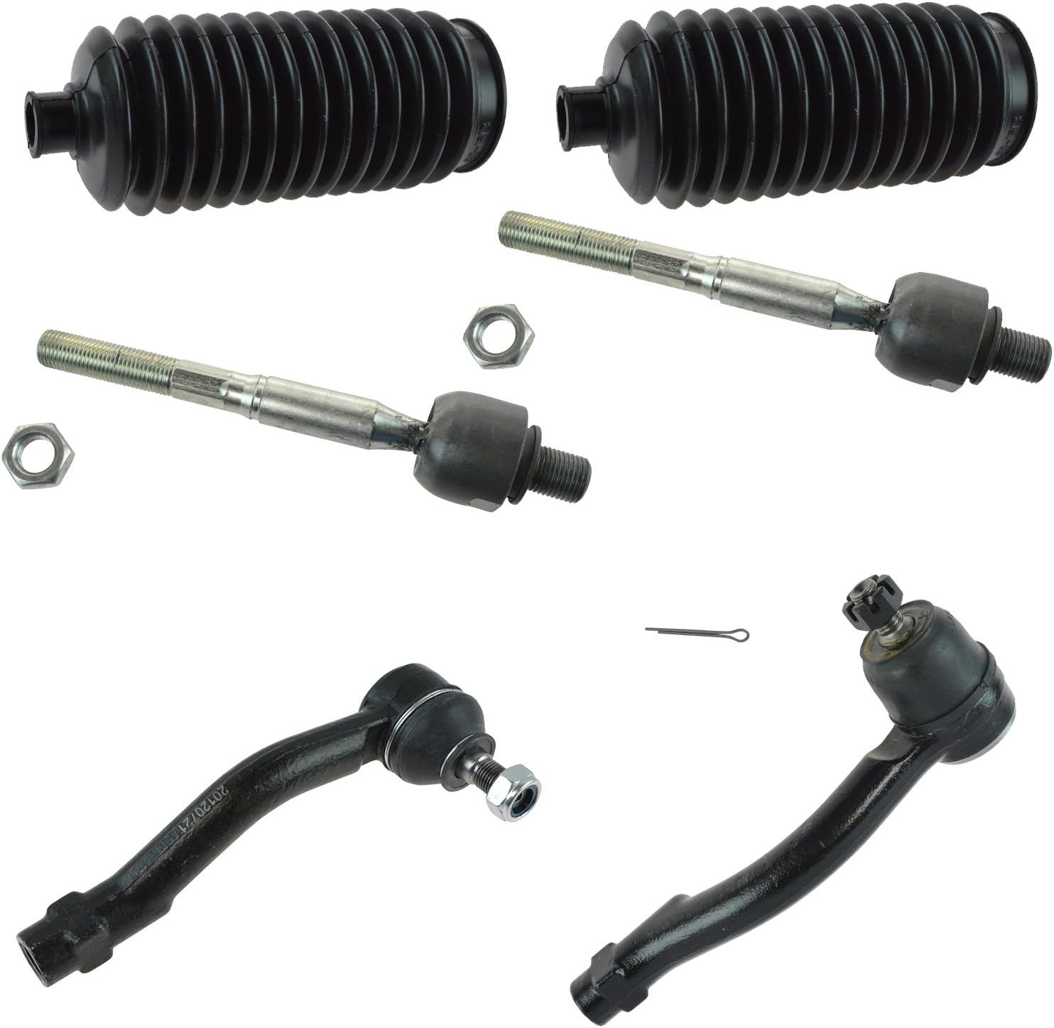 Inner Outer Tie Rod End w/Rack Boot LH RH Set for Sonata