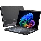 WODBAO for Dell Latitude 7455 14'' Laptop Case and Latitude 7450/7440 Drop Resistant Leather Case 2-in-1 PU Leather 14" Laptop Sleeve (Dark Gray)