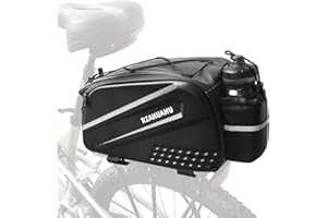 ZTZ 2025 Upgraded Generies Biking Universal Bike Bags - 10L/17L Hard Shell Bike Bag with Perfect Size and Made of 100% PU & EVA, Bike Rack Bag with Reflector, Hand Strap for Commuter Travel Outdoor