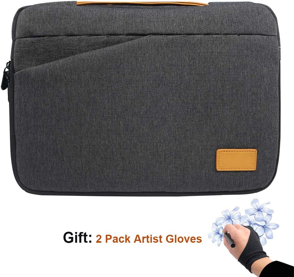 Carry Case for Drawing Tablet Protective Sleeve Bag for Graphics Tablet HUION H610 Pro, Wacom Intuos Pro, Bamboo, Xp-Pen, Also Suits for 13, 14 inch Laptops and Tablet (13-14 Inch)