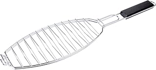 Jamestown Fischbräter mit Einer großen Kammer zum Braten | Grillzubehör aus verchromtem Stahl den Maßen 55 x 14 x 3,5 cm