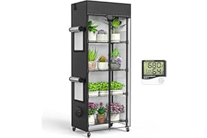 sagrynfp Small Greenhouse for Indoors, 5 Tier 23.1" L×13.2" W×61.2" H mini Greenhouse Outdoor, Indoor Adjustable Shelves