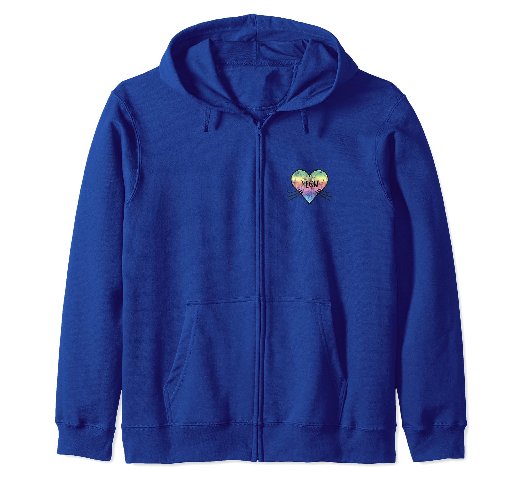 Meow, heart, cat, cat lover, sayings, pet, humor, quotes Zip Hoodie
