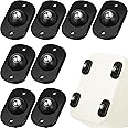 Honoson 8 Pcs Self Adhesive Caster Wheels Appliance Rollers Appliance Sliders for Kitchen 360° Swivel Universal Wheel Mini Small Kitchen (Black with 1 Steel Ball Style)
