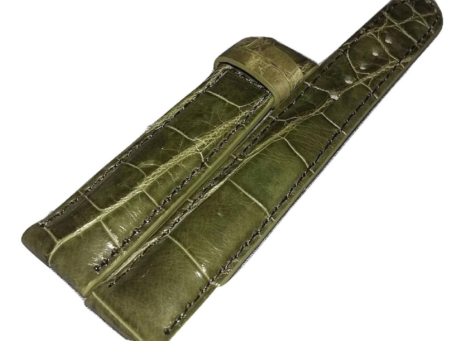 正規激安 18 Mm 16 Mmパッド入りmoss Green Genuine Alligator クロコダイルレザースキン時計ストラップバンド B071hn7815 Seminario Ekosbrasil Org