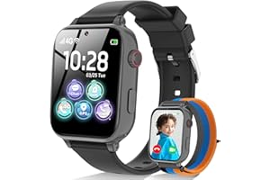 MOKAST 4G Kids Smart Watch GPS Tracker, Smartwatch for Kid with SIM Card, Calling, Voice Chat, Class Mode, SOS, Pedometer, Alarm, Games, HD Touch Screen Phone Watch Gift for 4-12 Girls Boys, Black Grey