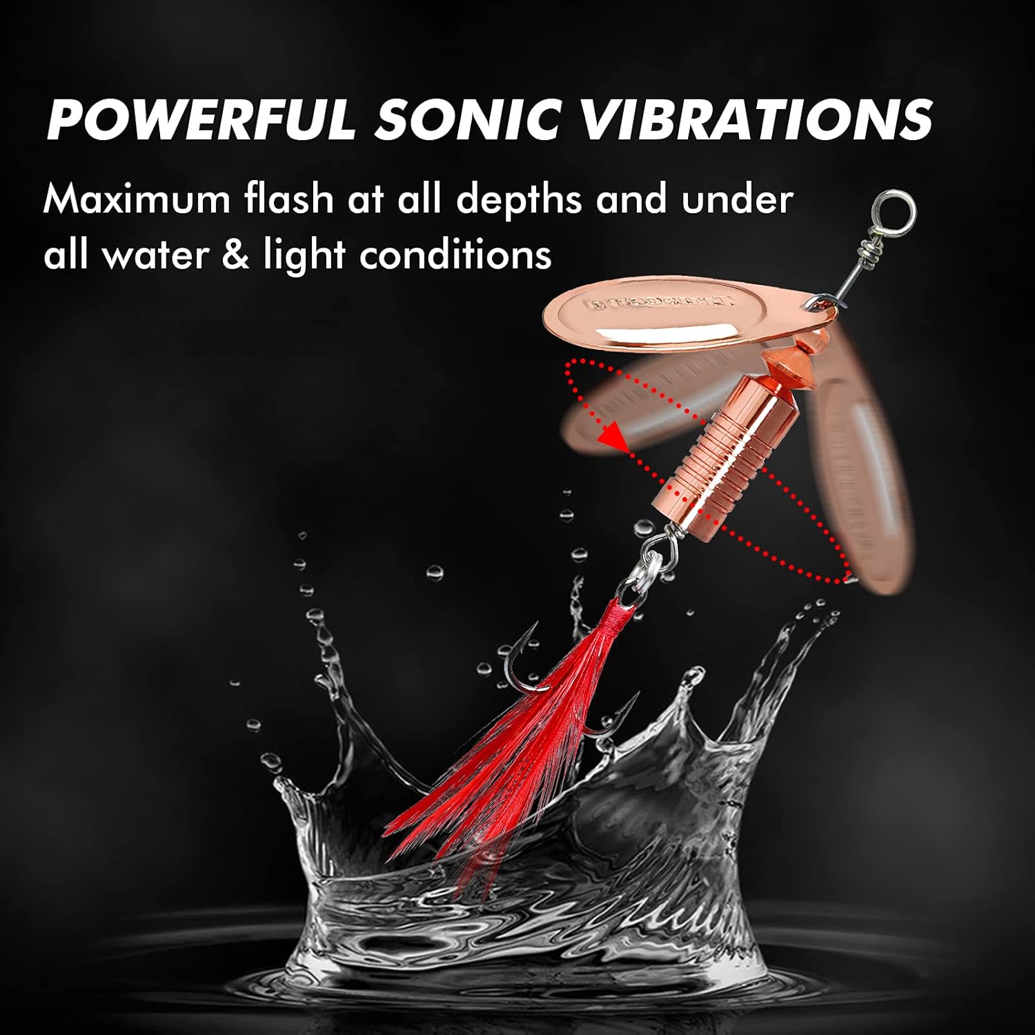 TRUSCEND Fishing Lures Spinnerbait with Rooster Tail in-Line Brass Body Spinner Baits Kit for Bass Trout Salmon Walleye Hard Metal Swimbaits for Freshwater & Saltwater Fishing Gear Gifts for Men : Sports & Outdoors