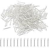 PATIKIL Bar Links for Jewelry Making, 400 Pcs 15mm/0.59" Stick Strip Earring Connectors 2 Hole for Earring Necklace Bracelet DIY, Silver