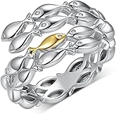 Zunxinsan Swim Against The Current Ring 925 Sterling Silver Inspirational Rings Inspirational jewelry Gifts for Women