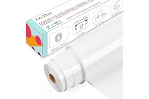 Lya Vinyl Heat Transfer Vinyl - 12" x 40ft White HTV Vinyl Roll for Shirts, Iron on Vinyl for Cricut & Cameo - Easy to Cut & 