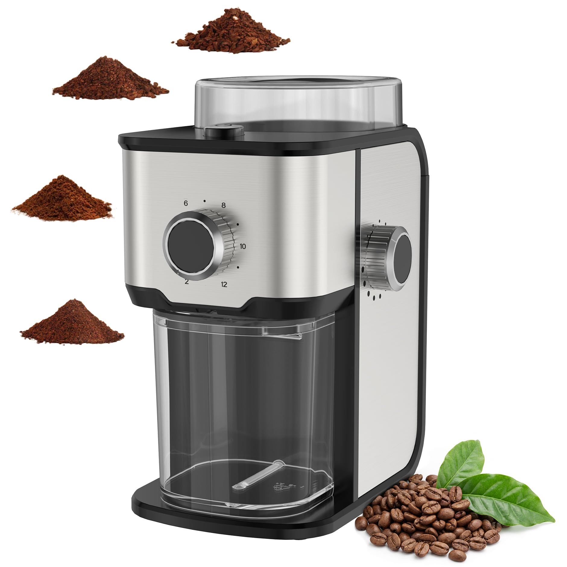 Photo 1 of Ollygrin Burr Coffee Grinder Electric, Adjustable Flat Burr Coffee Grinder, Coffee Beans Grinder for Home Use, Compact with 14 Grind Sizes for Home & Office