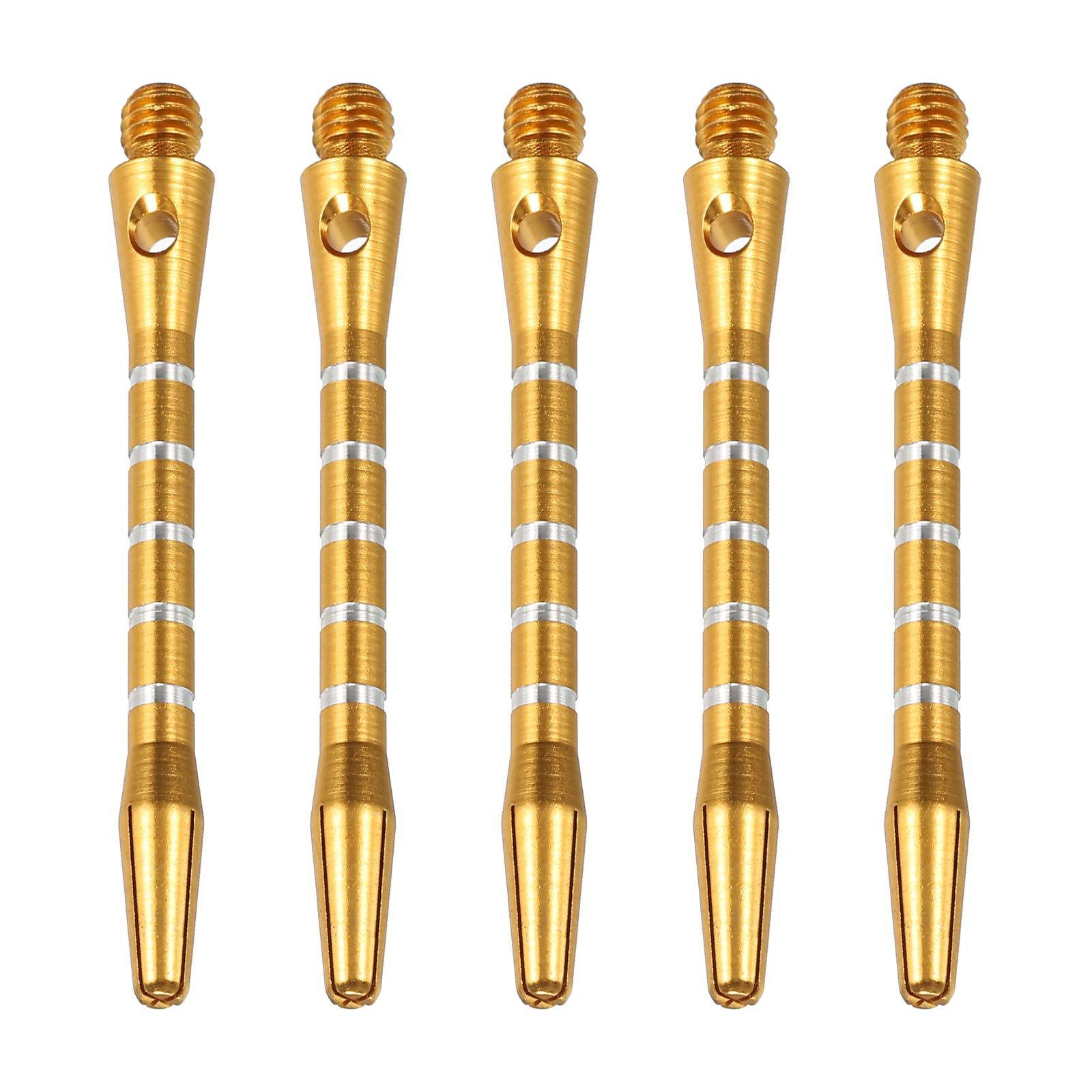 PATIKIL 48mm Aluminum Dart Shafts, 15 Pack Medium 2BA Thread Dart Stems Replacement Dart Accessories, Gold Tone
