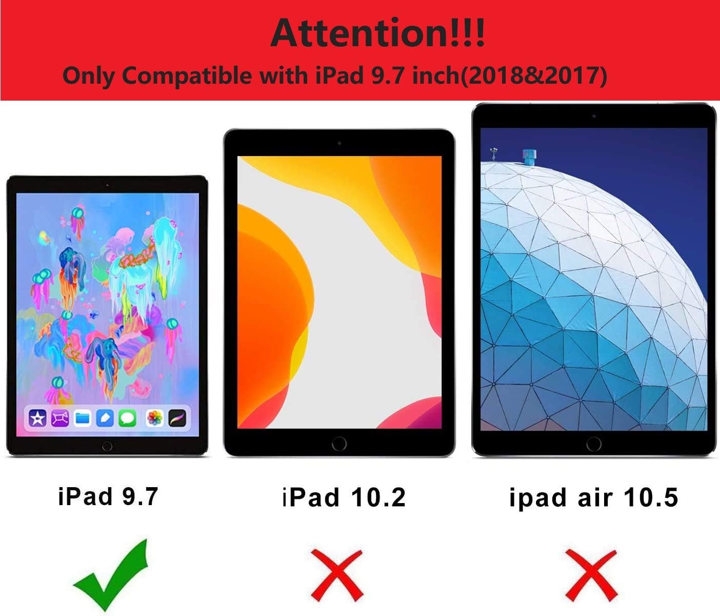 New iPad 9.7" (2018 & 2017) / iPad Pro 9.7 / iPad Air 2 / iPad Air Screen Protector, SPARIN Tempered Glass Screen Protector - Apple Pencil Compatible / High Definition / Scratch Resistant: Computers & Accessories