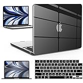IBENZER MacBook Air 13 inch Case 2026 2025 2024 2023 2022 M4 A3240 M3 A3113 M2 A2681,Hardshell Case w/KeyboardCover ScreenFilm for MacBook air 13.6 inch case,Crystal Black, KK-CYBK+2