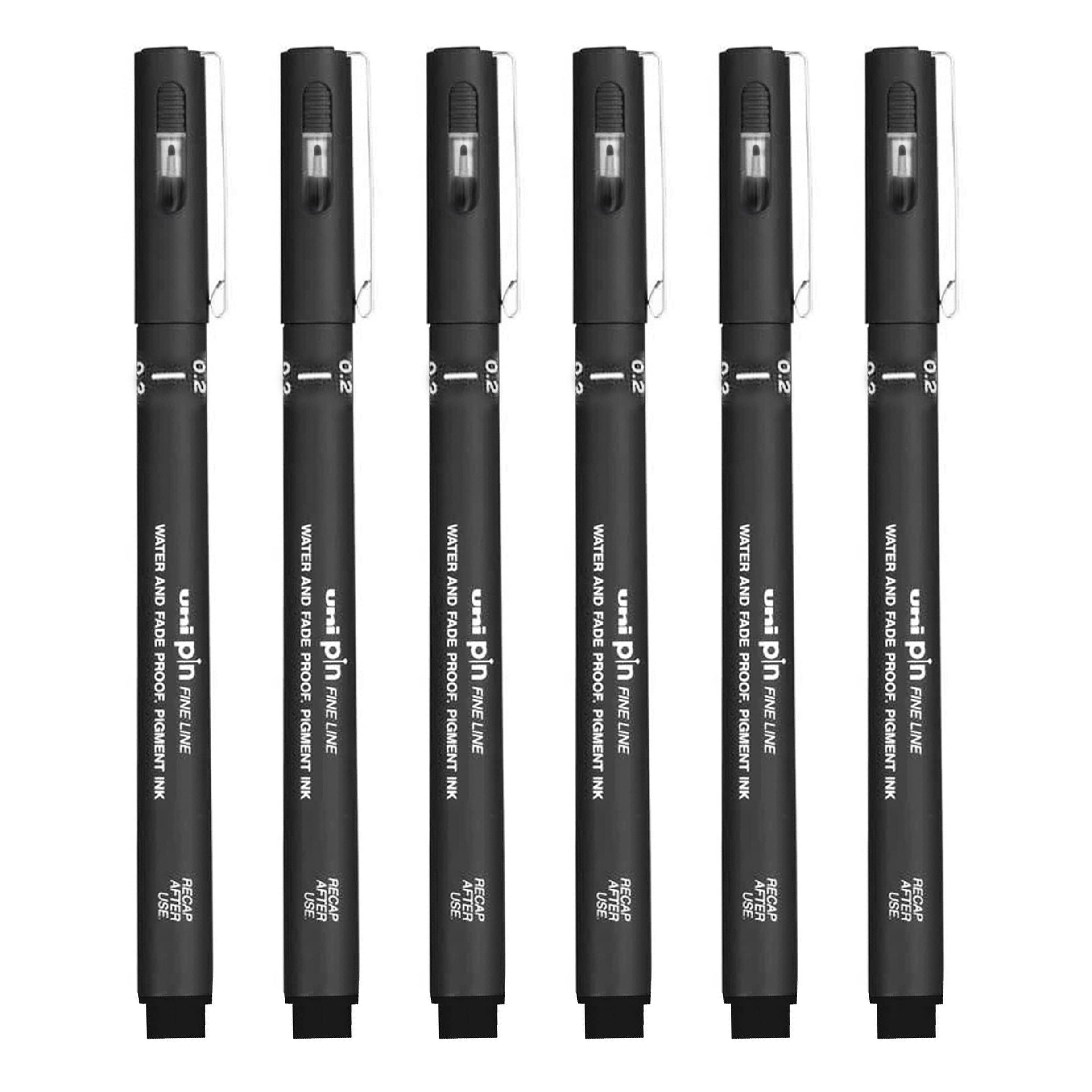 uni-ball Pin Black Technical Drawing Marker Pen 0.2mm - Box of 12 Pens