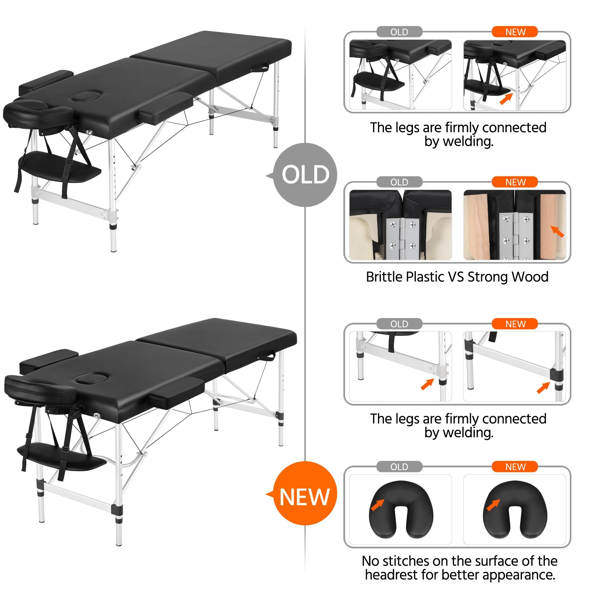 Yaheetech Massage Tables Portable 84inch Massage Bed Aluminium Height
