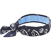 Ergodyne Chill Its 6700CT Cooling Bandana, Lined with Evaporative PVA Material for Fast Cooling Relief, Tie for Adjustable Fit, Navy Western