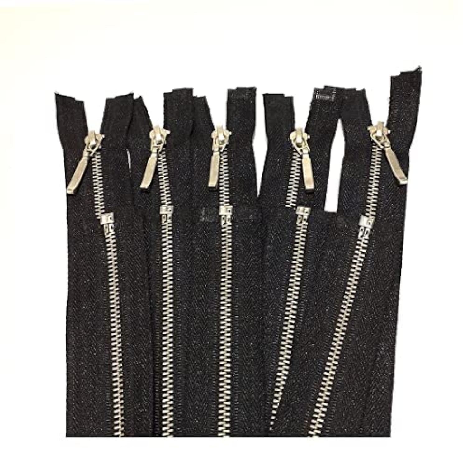 5 Pieces/Open Metal Zippers, Available in Maya 3# and 5#, Sewing Zipper, Black, Blue, Gold, Silver, Various Colours and Measurements, Zip for Sewing, (3# 50cm 5u, 888)