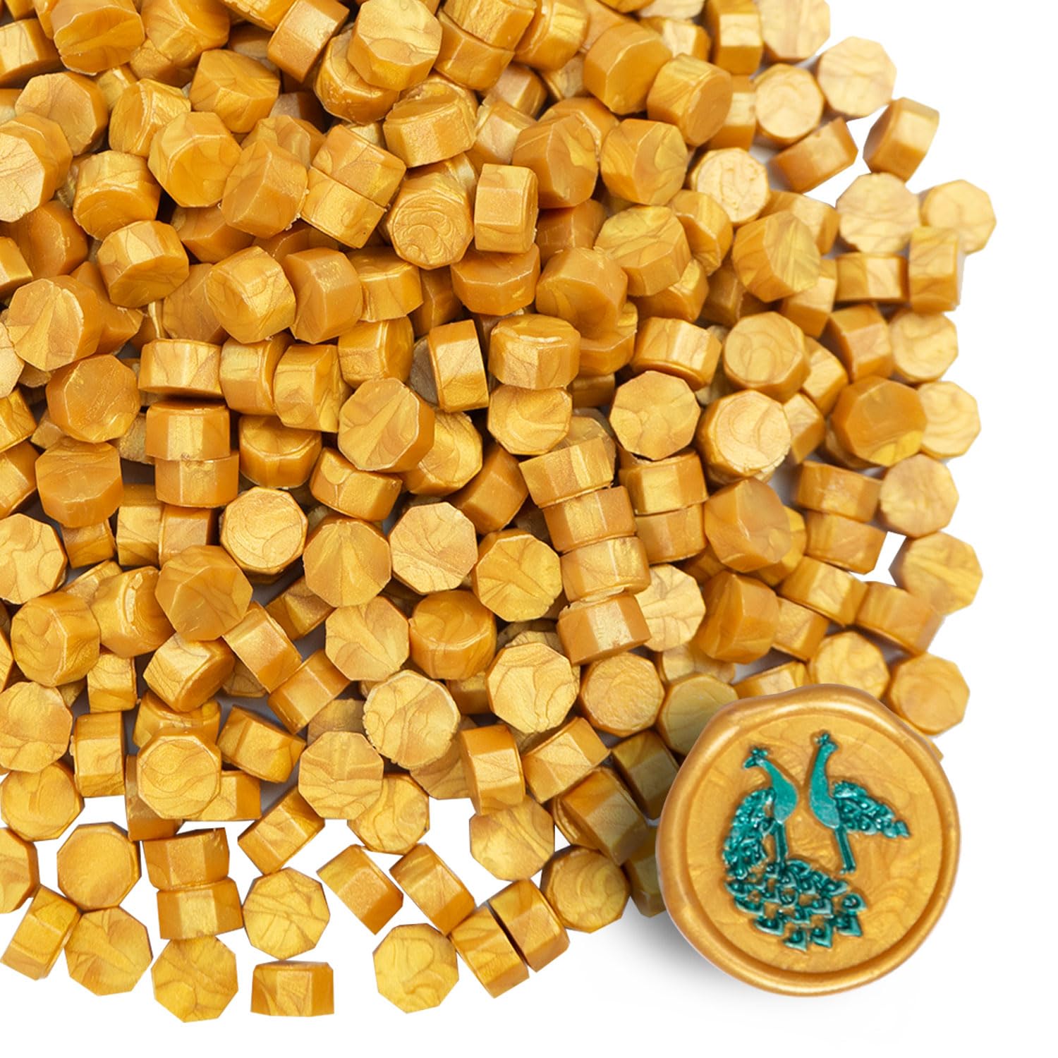 Tomgenrine Premium Wax Seal Beads - 520 Gold Sealing Pellets for Letters, Greeting Cards, Wine Bottles & Crafts | Professional Quality for Wedding Invitations, Party Decor & DIY Projects