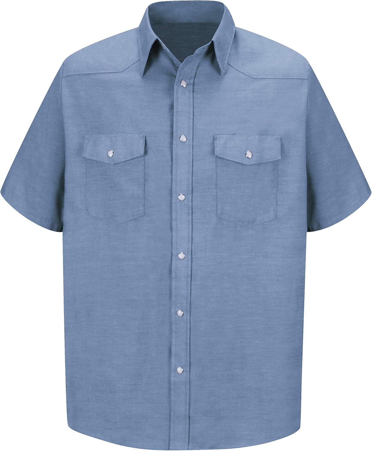 Red Kap SC24L Deluxe Western Style Short Sleeve Shirt Long Sizes at  Men’s Clothing store