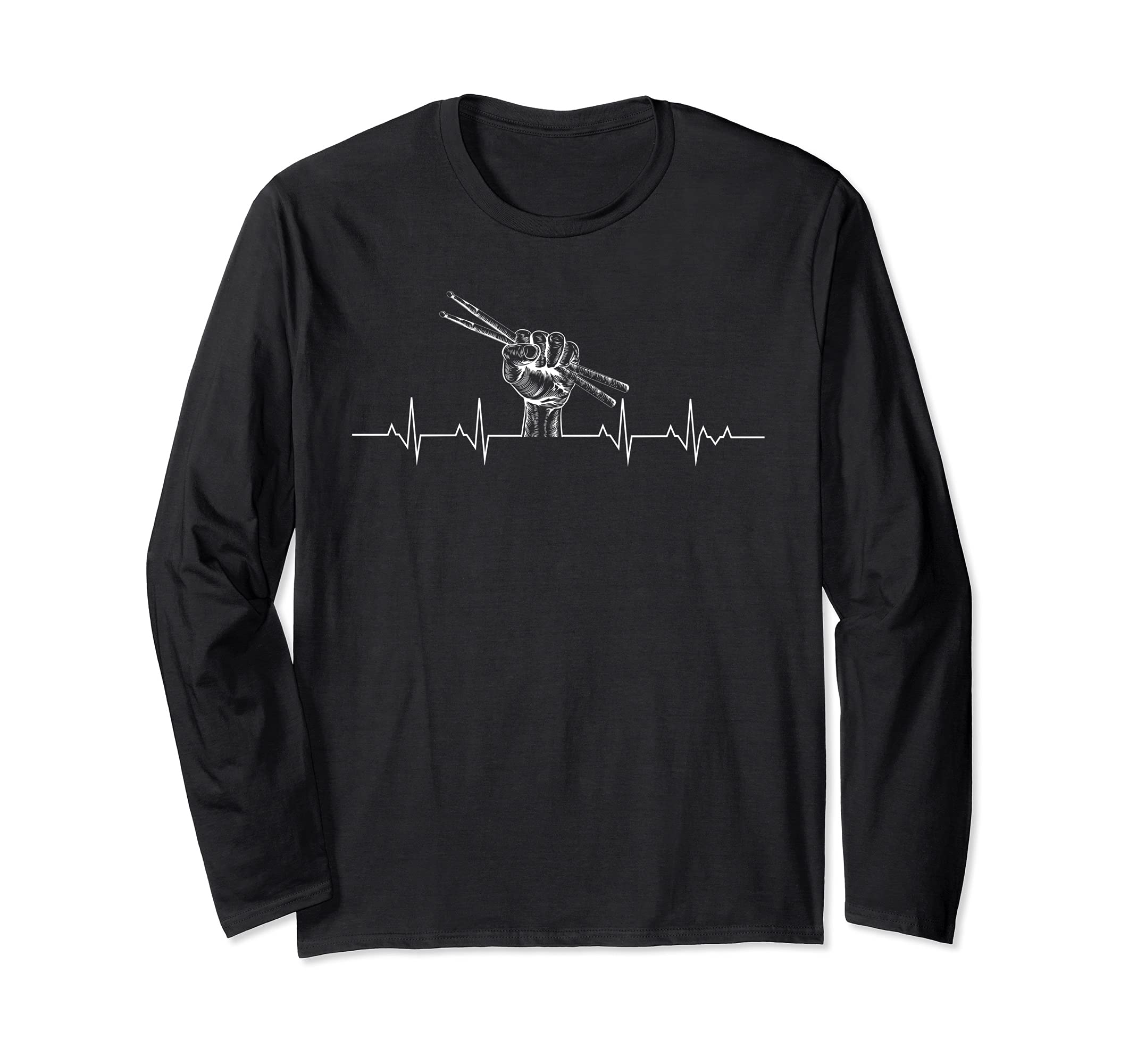 Drummer Percussion Drumsticks Fist Heartbeat Drums Long Sleeve T-Shirt