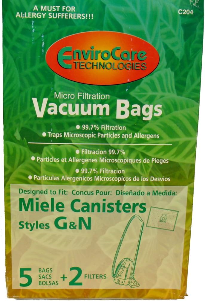 Miele Canister G/N 5pk 2 Flt Allergan Vacuum Bags